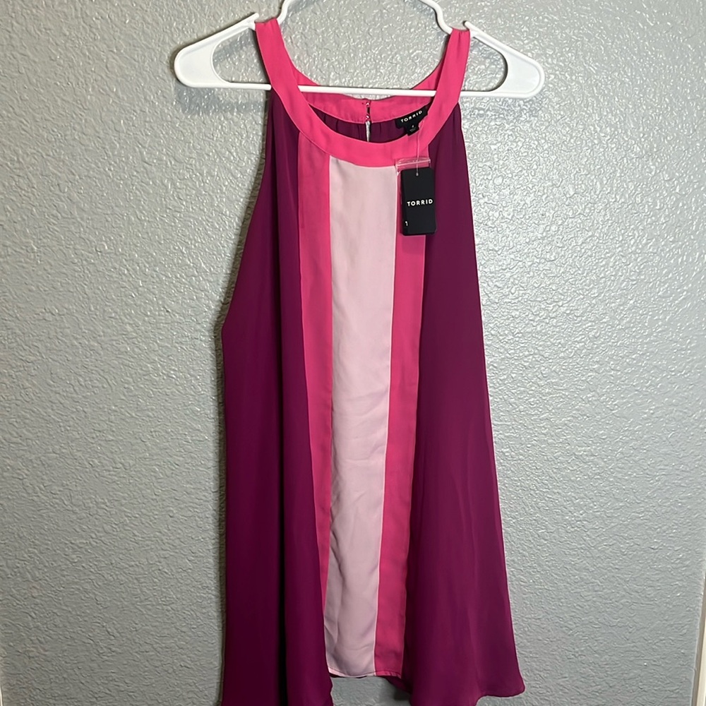 Torrid size 4 Purple color block tank NWT